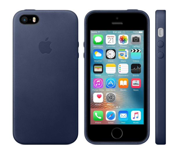 Apple Leather Case do iPhone SE Midnight Blue - 299551 - zdjęcie 3